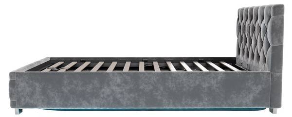 Polsterbett Nizza mit Matratze Grau - Breite: 120 cm
