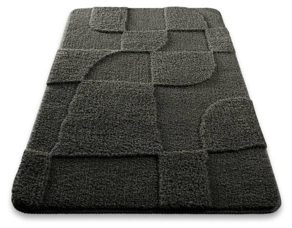 Badteppich Davie Anthrazit - Grau - 60 x 100 cm