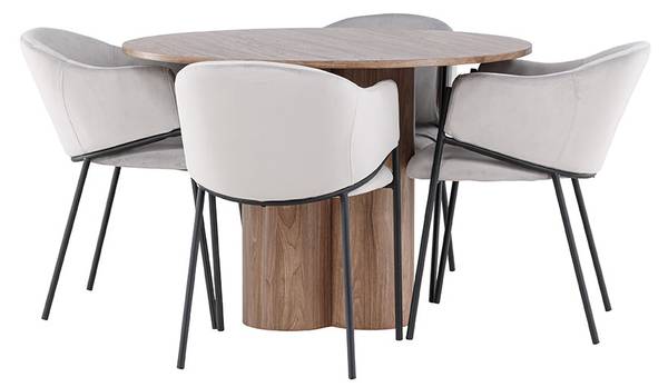 Essgruppe Olivia 5-teilig Braun - Polyester - Webstoff - 110 x 75 x 110 cm
