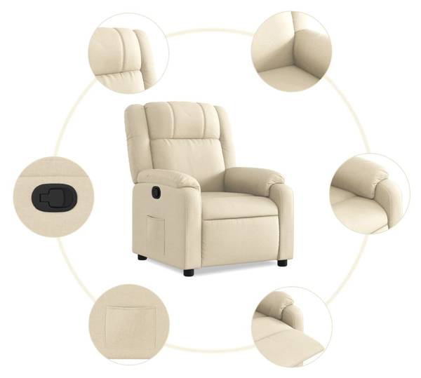 Fauteuil inclinable 3032486-1 Crème - Blanc