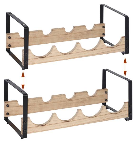 110755 Schwarz - Braun - Eisen - 17 x 7 x 42 cm