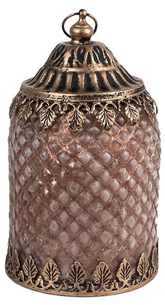 LED Laterne Leeg Braun - Glas - 10 x 16 x 10 cm