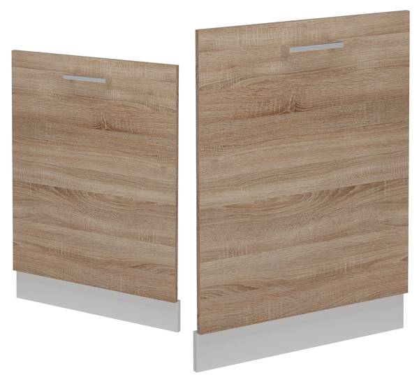 Panneau de lave-vaisselle R-Line 55006 Imitation chêne de Sonoma - Blanc - Largeur : 60 cm