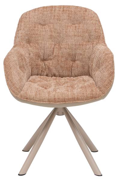 Armlehnstuhl EILEEN Beige - Braun - Metall - Textil - 62 x 85 x 62 cm