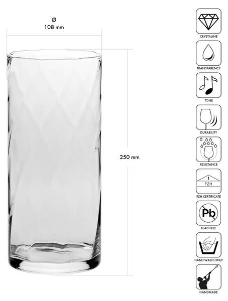 Einfache Vase Home (Set 1) Klarglas - 11 x 25 x 11 cm