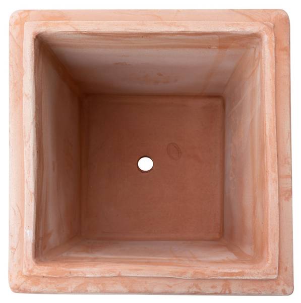 Pot carre FLORAL Marron - Terre cuite - 44 x 44 x 44 cm