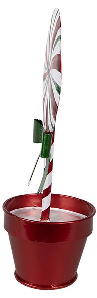Kerstdecoratie Lolly Xmas&Mari rood - metaal - 9 x 26 x 12 cm