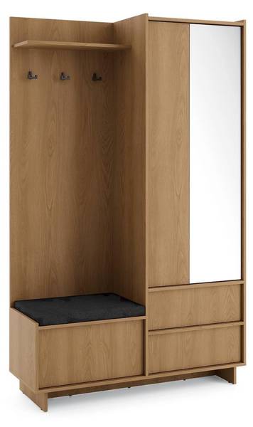Garderobe Suna mit Kissen Braun - Holzwerkstoff - 125 x 201 x 39 cm