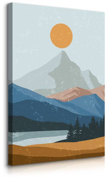 Leinwandbild BERGE Landschaft Boho 40 x 50 x 50 cm