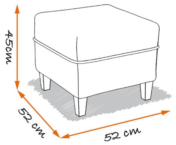 Ohrensessel & Hocker Sofia Design 5189 Braun - Webstoff - 92 x 108 x 92 cm