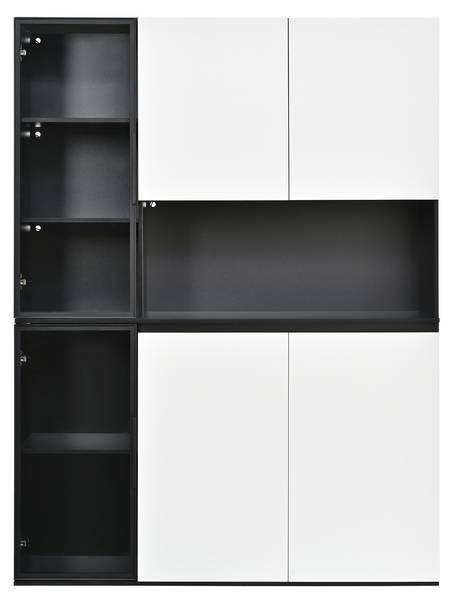 Hochschrank Ourea Ⅶ Schwarz - Weiß - Holzwerkstoff - 120 x 160 x 40 cm
