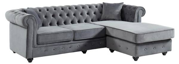 Sofa ohne Schlafmöglichkeit TOLEDO Grau - Textil - 163 x 72 x 228 cm