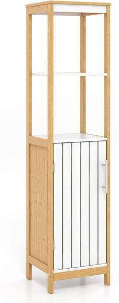 Badezimmerschrank NM9091ZM Braun - Bambus - 30 x 129 x 30 cm