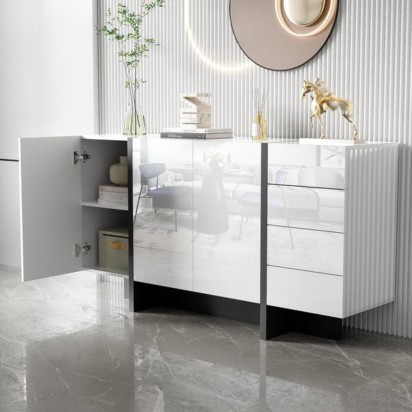 Sideboard O110127 Weiß - Holzwerkstoff - 150 x 81 x 40 cm