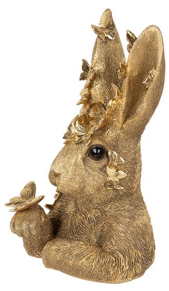 Decoratie Beeld Konijn Easter&Avid goud - kunststof - 20 x 34 x 21 cm