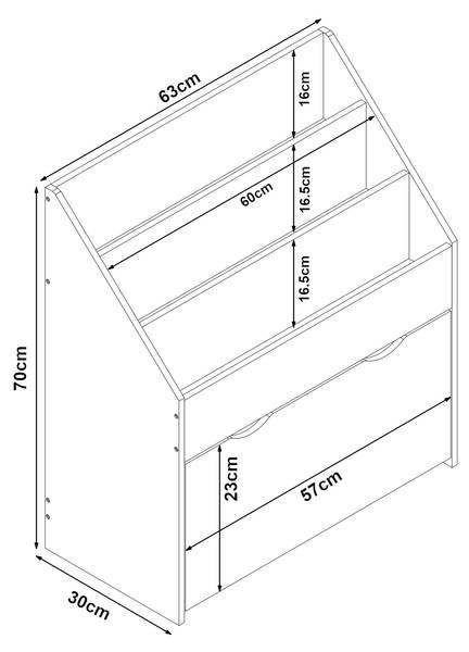Kinderrek Aarnskona plaatmateriaal op houtbasis - 63 x 70 x 30 cm