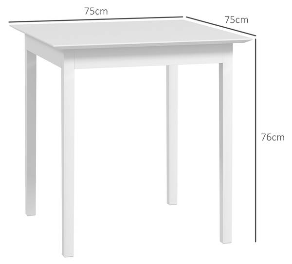 Esstisch 83A-089V00WT Weiß - Massivholz - 75 x 76 x 75 cm