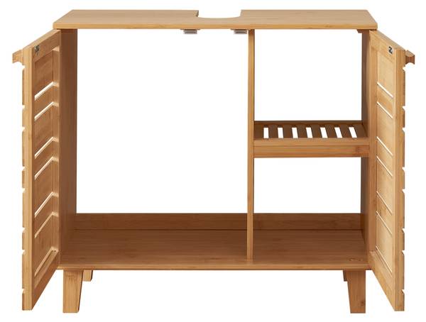 Waschbeckenunterschrank Epind Beige - Bambus - 66 x 60 x 30 cm