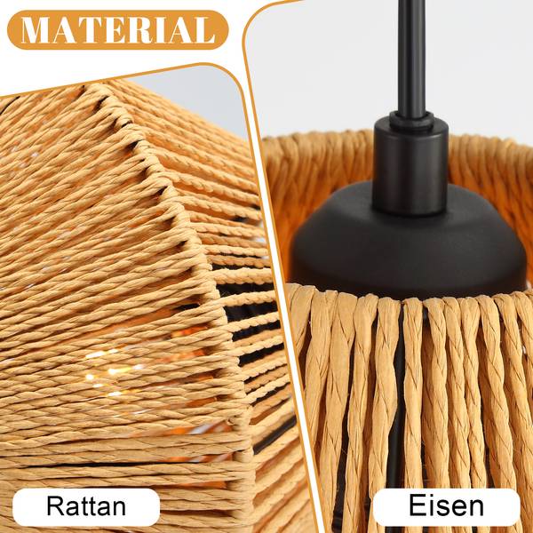 Pendelleuchte megthy Braun - Webstoff - Eisen - 30 x 150 x 30 cm
