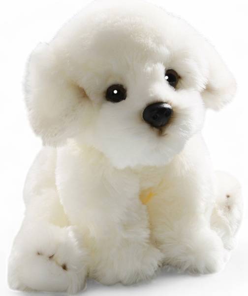 Kuscheltier Bichon Hund Weiß - Kunstfell - 15 x 24 x 21 cm