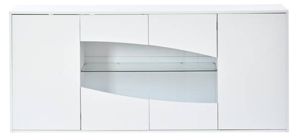 Sideboard Electra Ⅱ Weiß - Holzwerkstoff - Glas - 160 x 70 x 35 cm