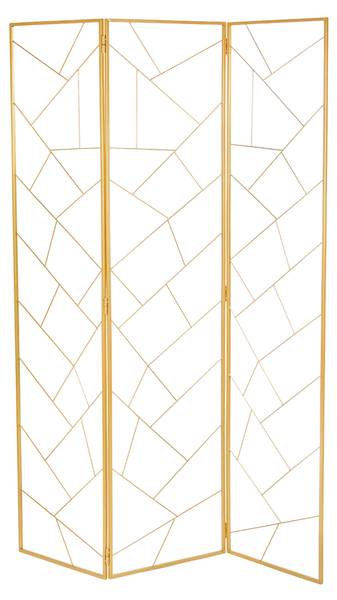 Raumteiler Mosaic 3tlg. Gold - Metall - 120 x 170 x 1 cm