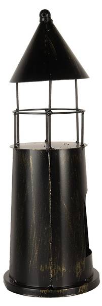 Dekoration Leuchtturm Deco&Ome Schwarz - Metall - 16 x 45 x 16 cm