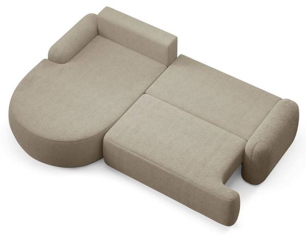 Rundes Ecksofa CLEO  mit Schlaffunktion Beige - Polyester - 264 x 89 x 172 cm