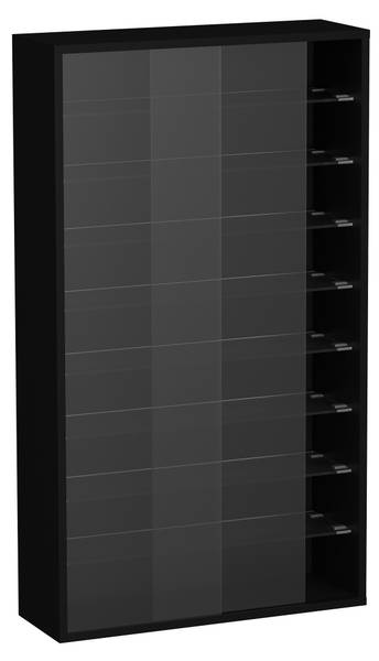 Vitrinenschrank JUNZSV-07B_ZWART_A Schwarz - Holz teilmassiv - 60 x 105 x 20 cm
