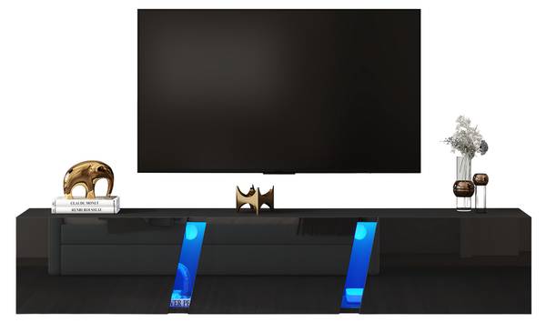 TV-meubel Ourea Ⅵ zwart - plaatmateriaal op houtbasis - 35 x 30 x 180 cm