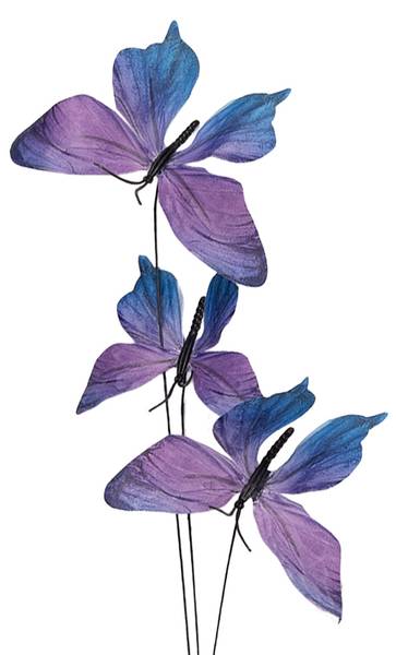Dekoration Ast Schmetterling 81638 Violett - Textil - 10 x 65 x 10 cm