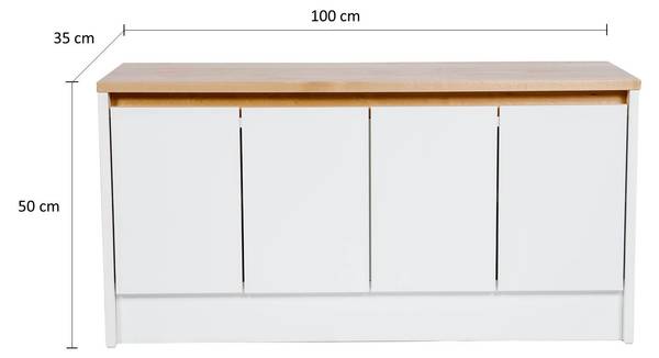 Schuhbank mit Tür Weiß