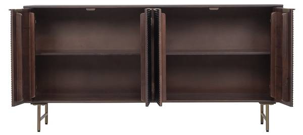 Sideboard SORDANA Braun - Gold - Holz teilmassiv - 160 x 78 x 40 cm
