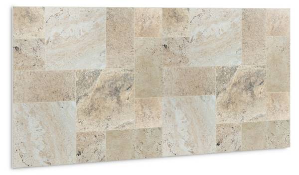 Selbstklebendes Wandpaneel Stein Beige - Polyester PVC - 100 x 50 x 0 cm