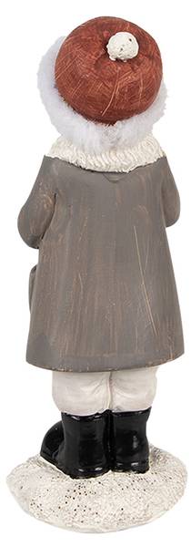 Beeld Kind Xmas-Peter grijs - kunststof - 6 x 14 x 6 cm