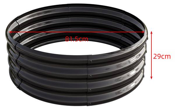 Hochbeet CO195 Schwarz - Metall - 80 x 30 x 80 cm