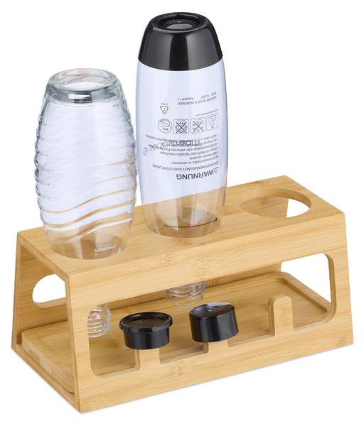 3er Flaschenhalter aus Bambus Braun - Holzverbundwerkstoff - 29 x 13 x 14 cm