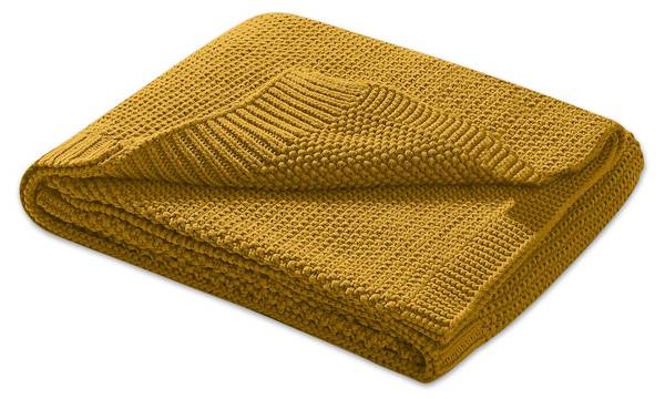 Baby-Strickdecke Babydecke premium Gelb