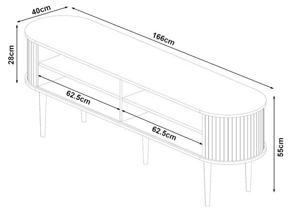 Fernsehschrank Mapia Braun - Holzwerkstoff - 166 x 55 x 40 cm