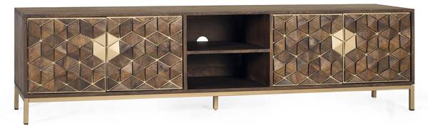 Meuble TV 1696 Marron - Bois massif - 40 x 50 x 190 cm