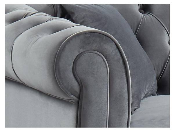 Sofa ohne Schlafmöglichkeit TOLEDO Grau - Textil - 163 x 72 x 228 cm