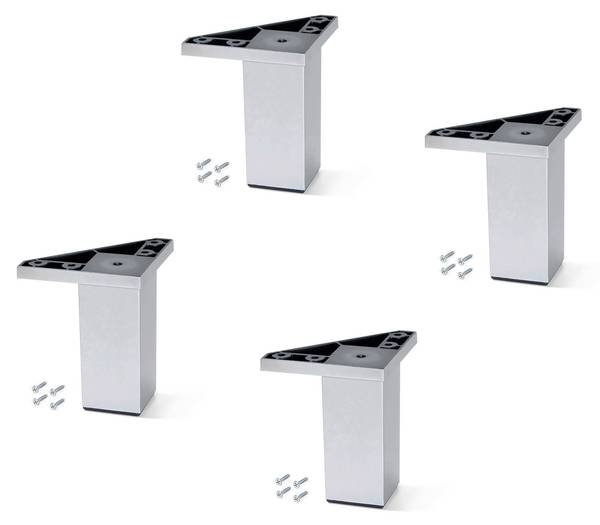 Möbelfüße einstellbaren 4er-set Grau - Metall - 4 x 10 x 8 cm