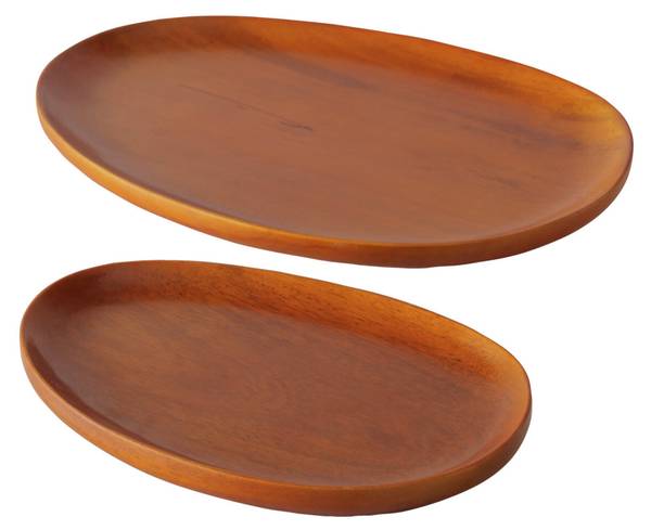 Tabletts TORIN 2er Set Orange - Massivholz - 29 x 3 x 41 cm