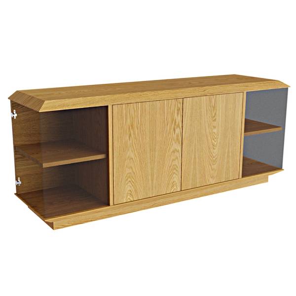 Eichen TV-Schrank zum Wohnzimmer CARMEN Braun - Eiche - 160 x 65 x 45 cm