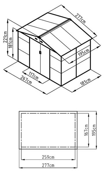 Schrebergartenhaus ADELMO Breite: 181 cm