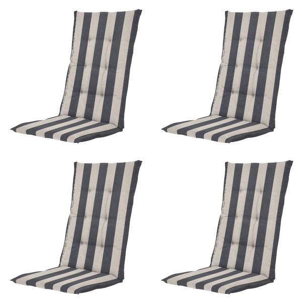 Gartenstuhlkissen AMORA 4er-Set Grau