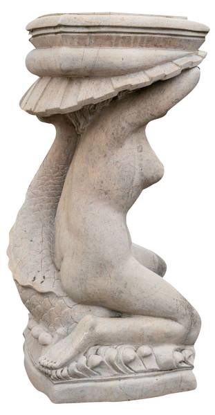 Statuen 2 KÖNIG DER MEERE Weiß - Marmor - 78 x 130 x 80 cm