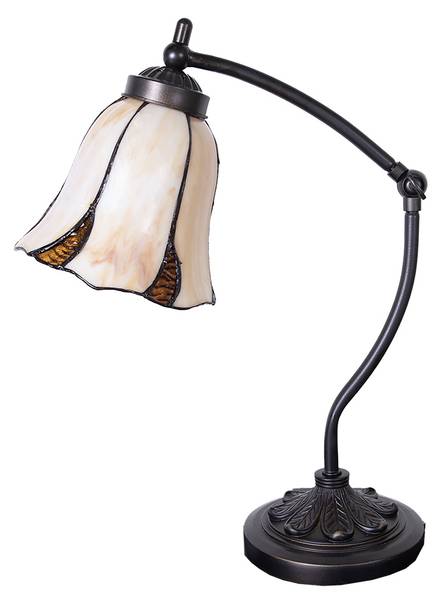 Tiffany Tafellamp Abigail beige - glas - 15 x 46 x 15 cm
