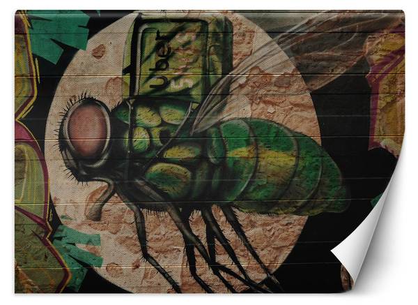 Papier peint, Mouche et lune Graffiti 350 x 245 cm