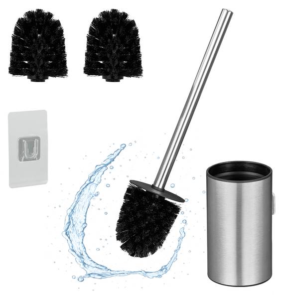 Brosse WC avec son support Noir - Argenté